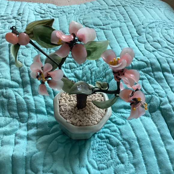 VINTAGE SMALL PINK CHERRY BLOSSOM BONSAÏ TREE - Picture 10 of 12